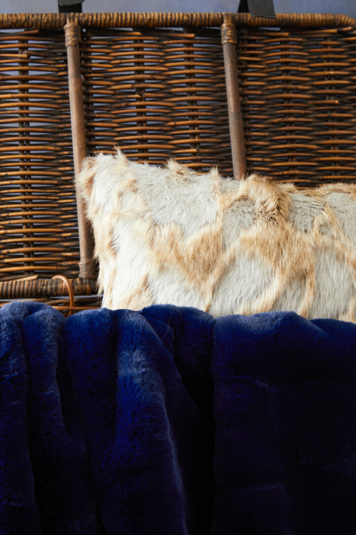 Nuvia Velura Grey And Natural Fur Cushion