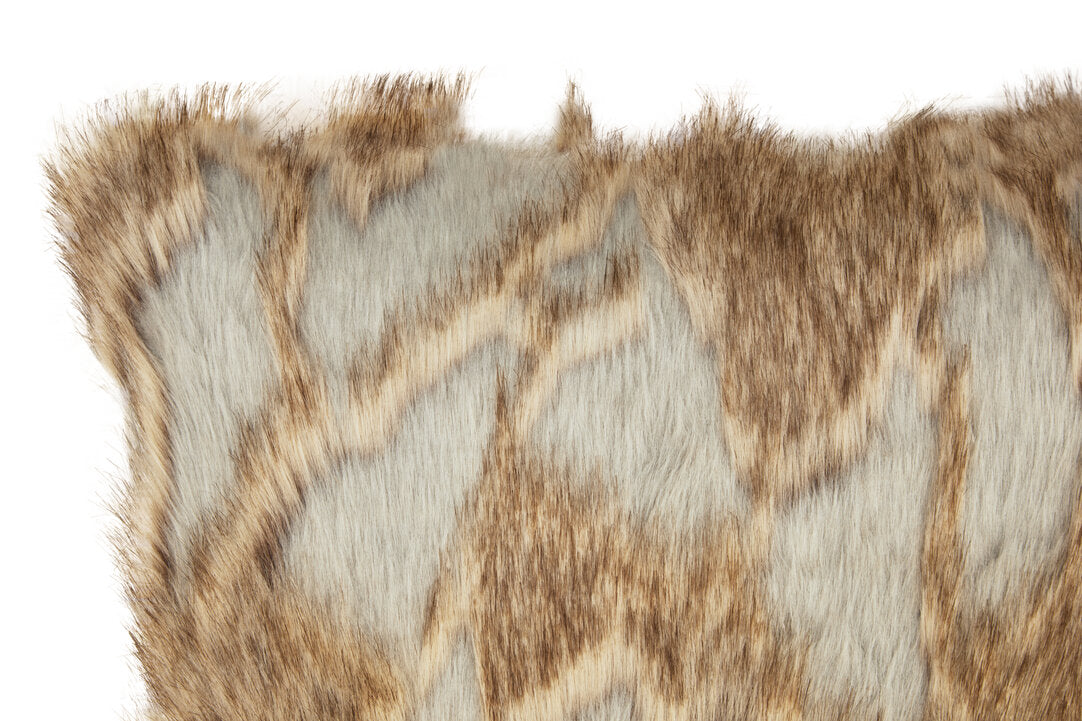 Nuvia Velura Grey And Natural Fur Cushion