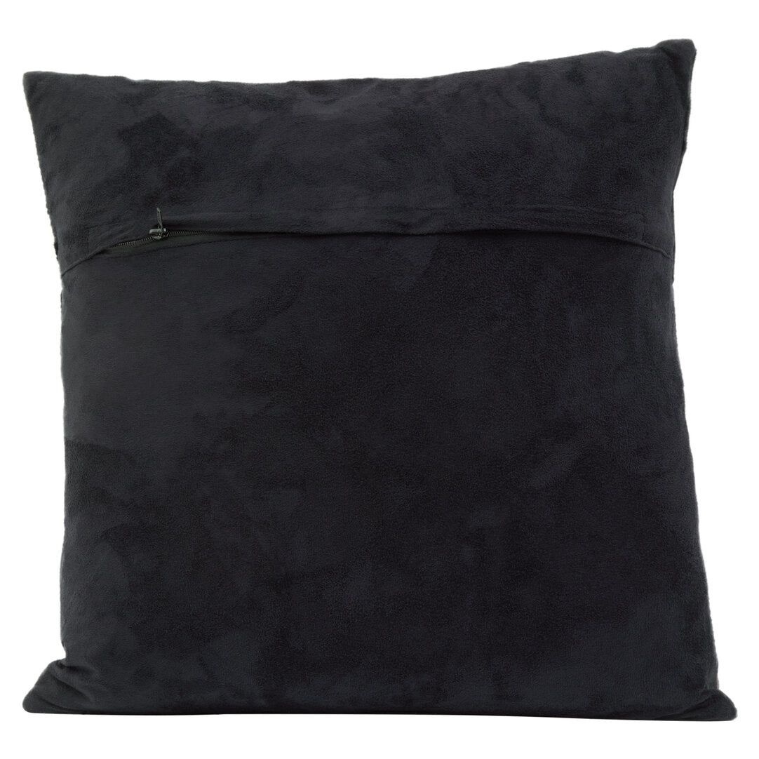 Nuvia Tierra Black And Grey Hair on Leather Cushion