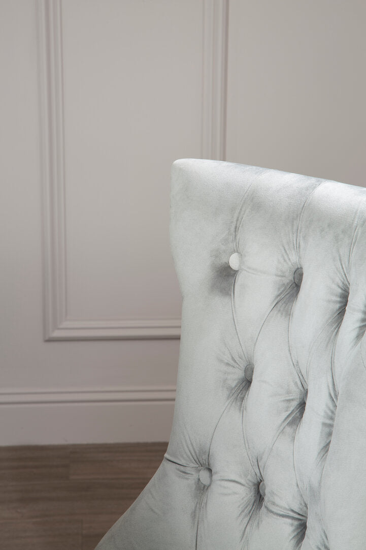 Westbury House Grey Buttoned Dining Chair