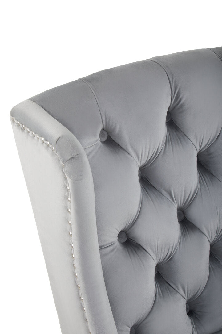 Westbury House Grey Velvet Dining Chair