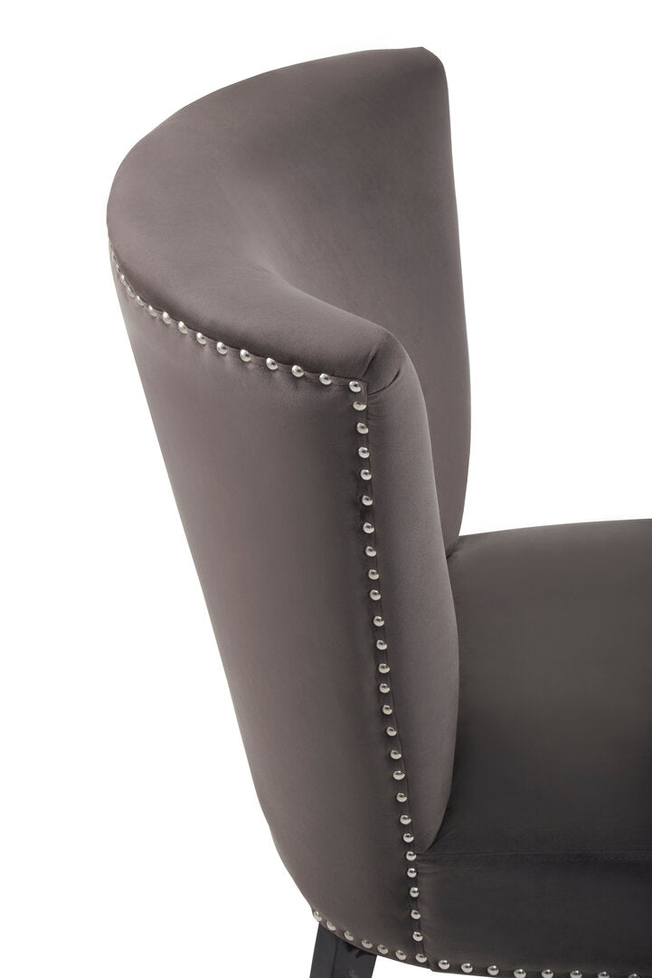 Westbury House Winged Mink Velvet Dining Chair
