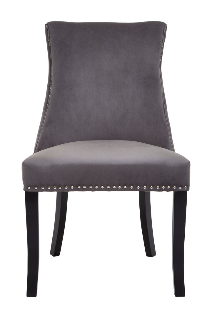 Westbury House Dark Grey Velvet Dining Chair