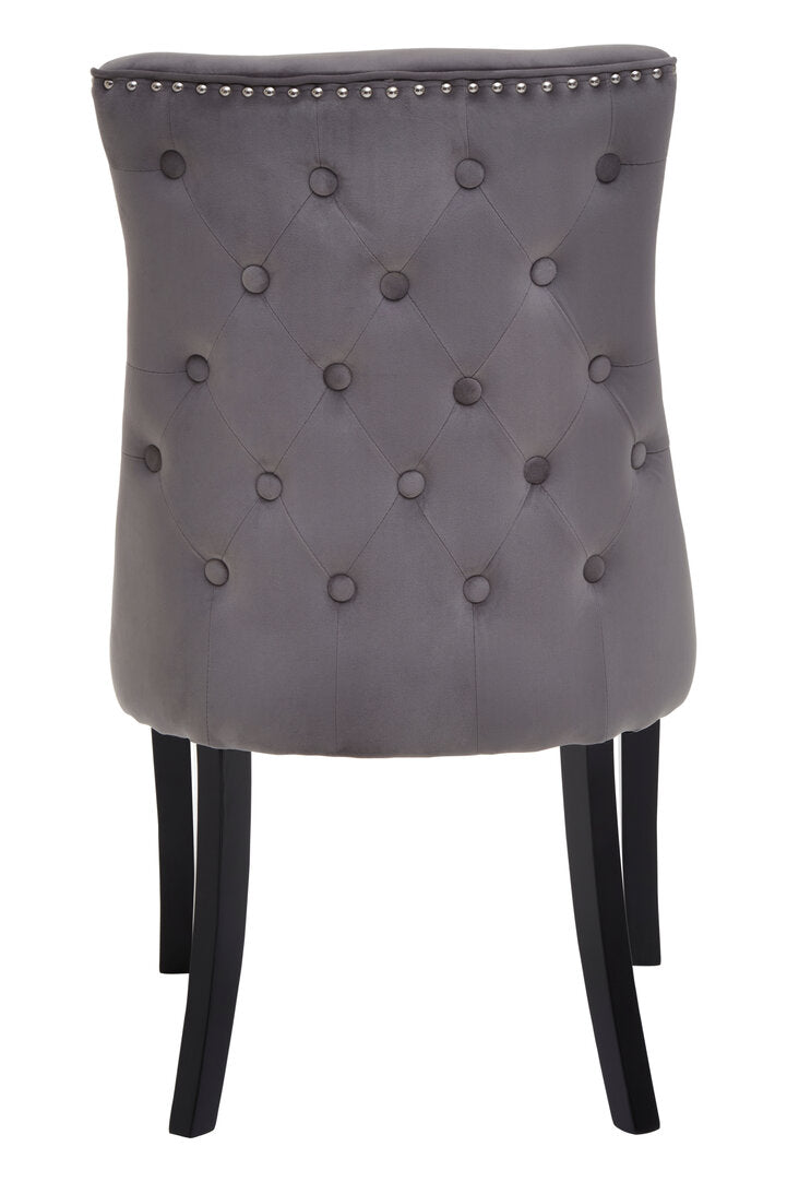 Westbury House Dark Grey Velvet Dining Chair