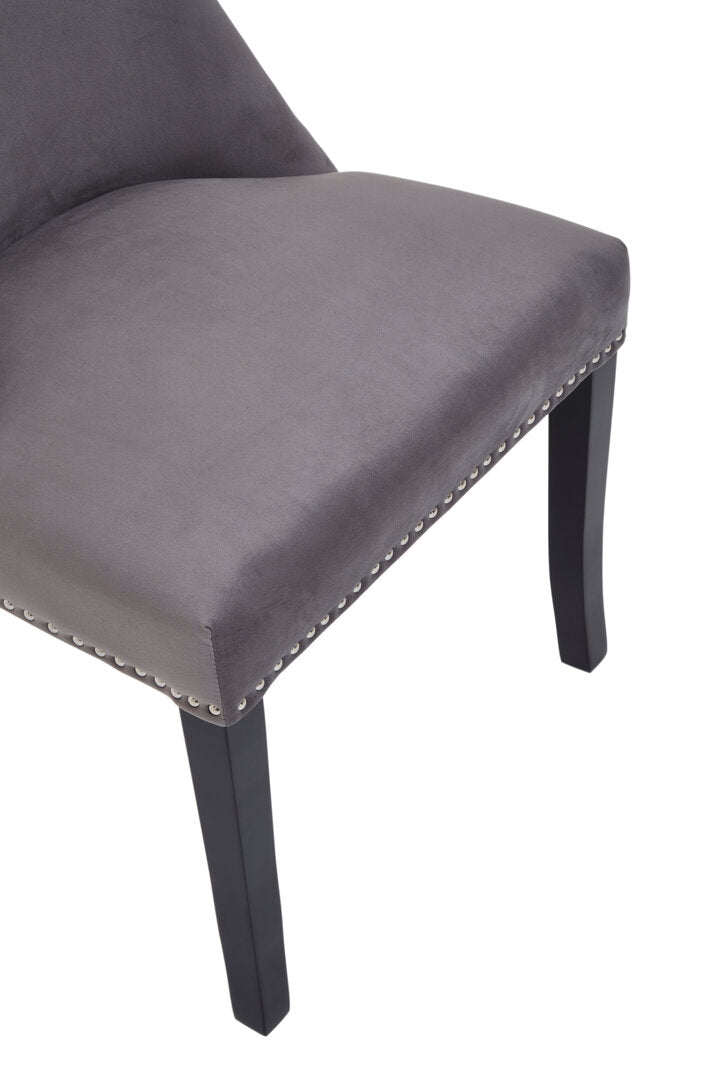 Westbury House Dark Grey Velvet Dining Chair
