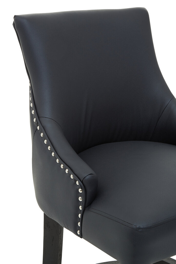 Westbury House Charcoal Leather Effect Bar Chair
