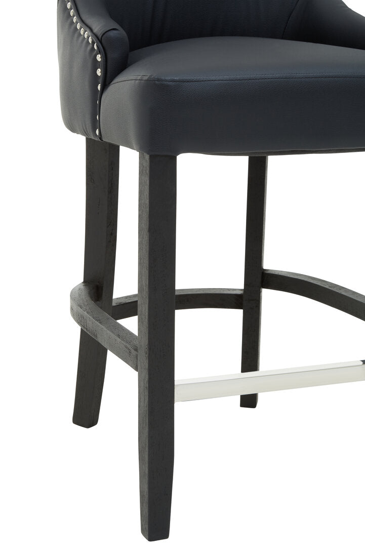 Westbury House Charcoal Leather Effect Bar Chair