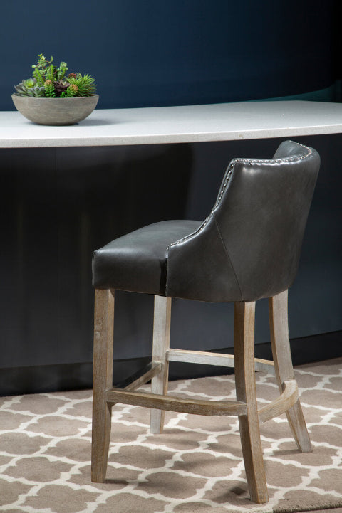 Westbury House Grey Stud Bar Chair