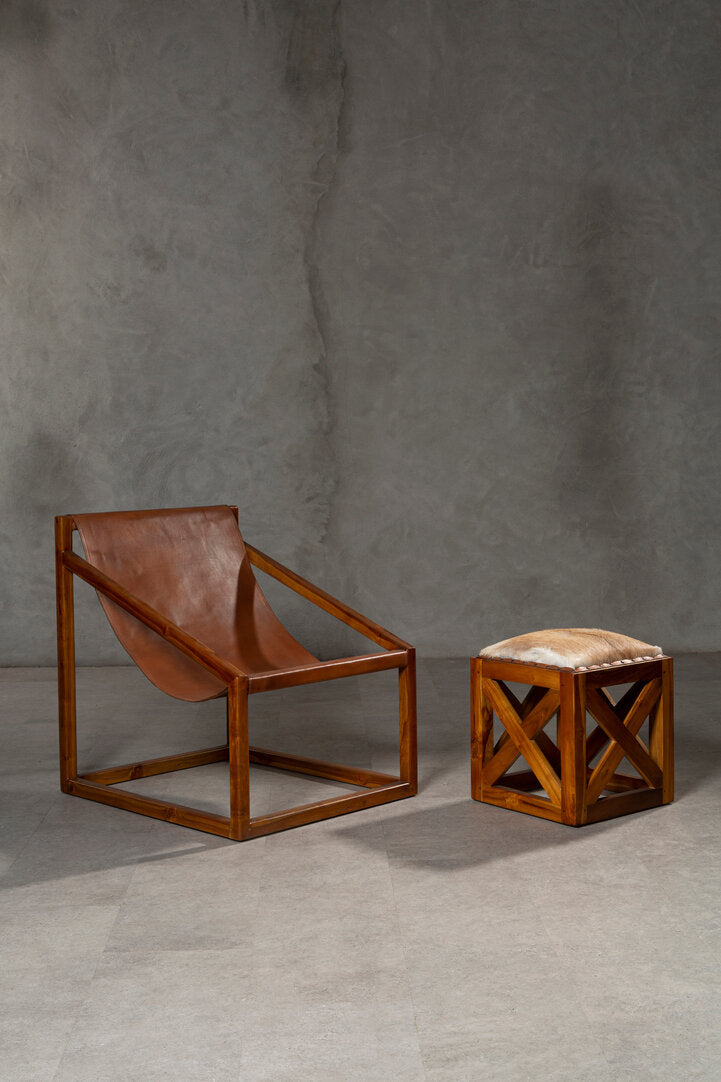 Jakarta Goat Leather Stool