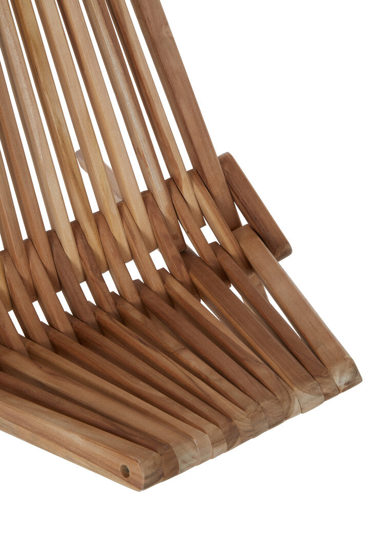 Close up of seat of Marano wooden lounge chair on a white background