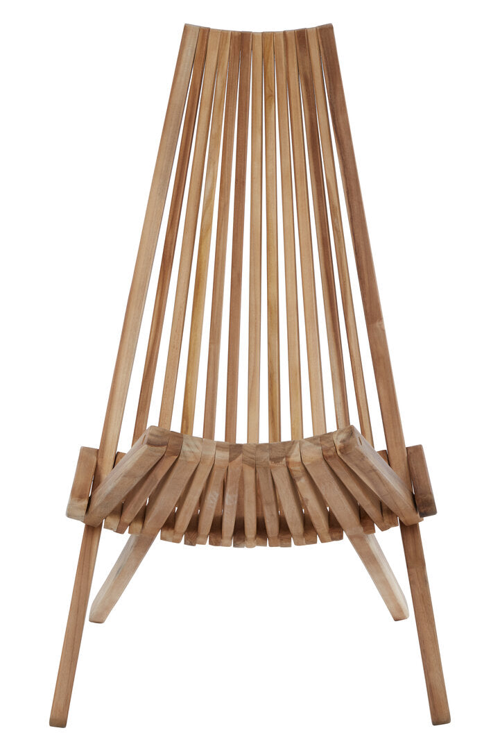 Front view of Marano wooden lounge chair on a white background