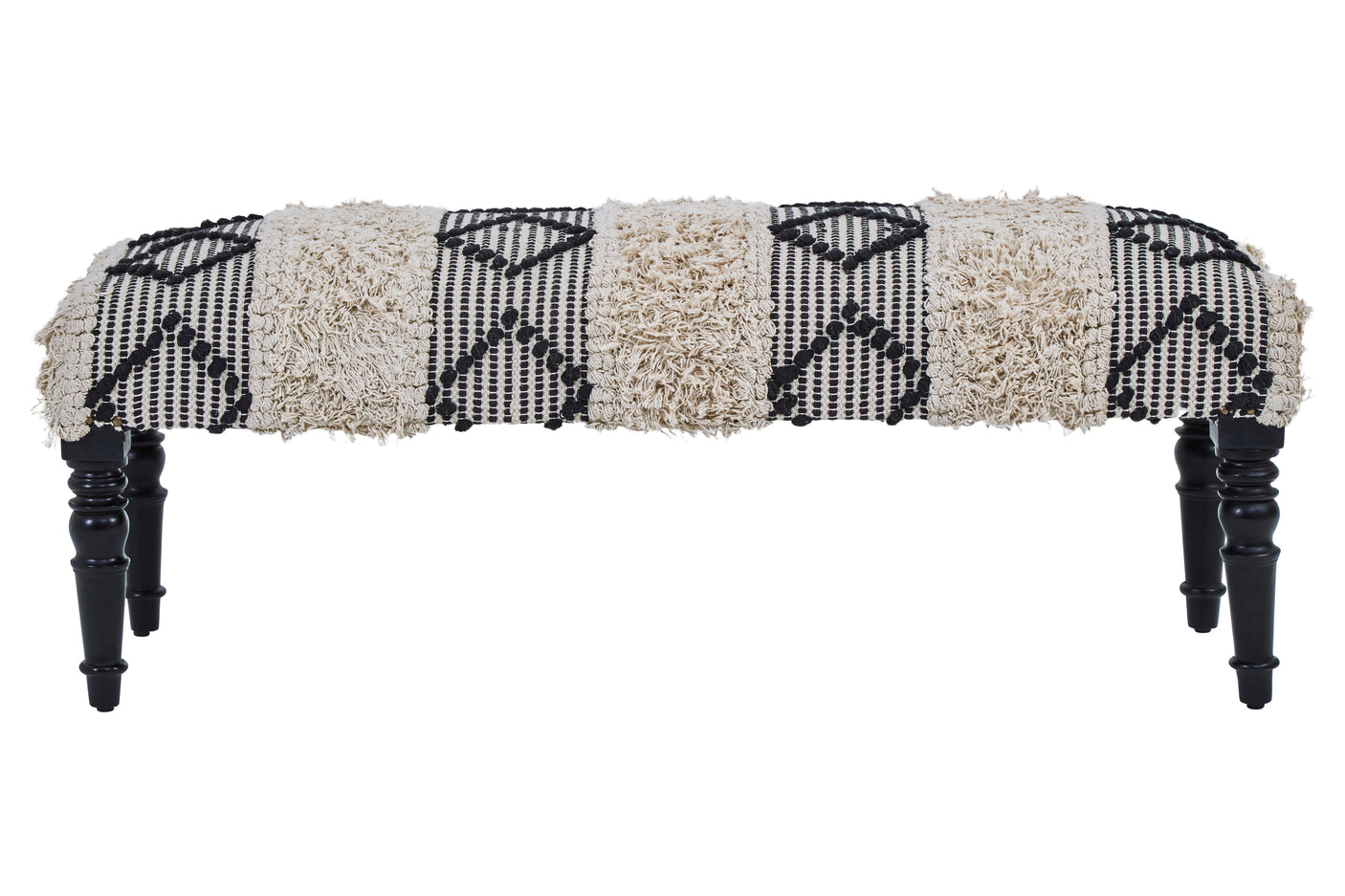 Taza Black & White Moroccan Bench