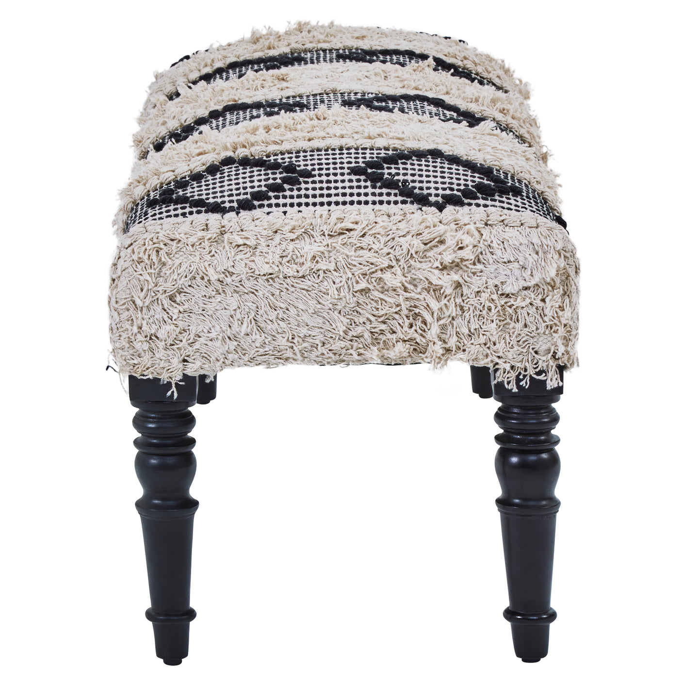 Taza Black & White Moroccan Bench