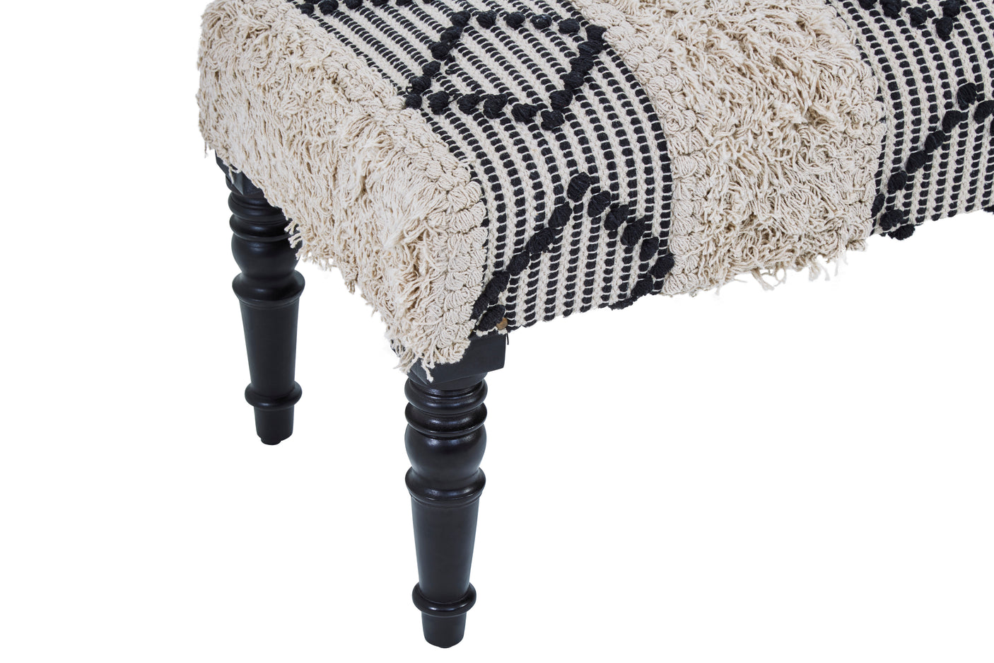 Taza Black & White Moroccan Bench
