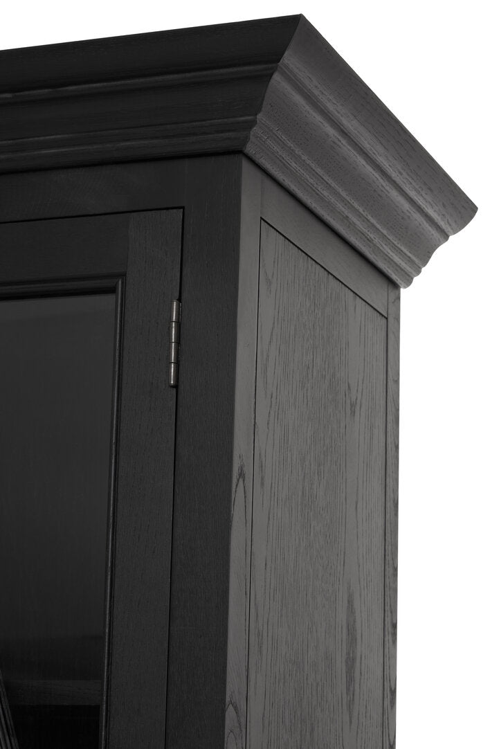 Arden Black Oak Tall Wooden Display Cabinet
