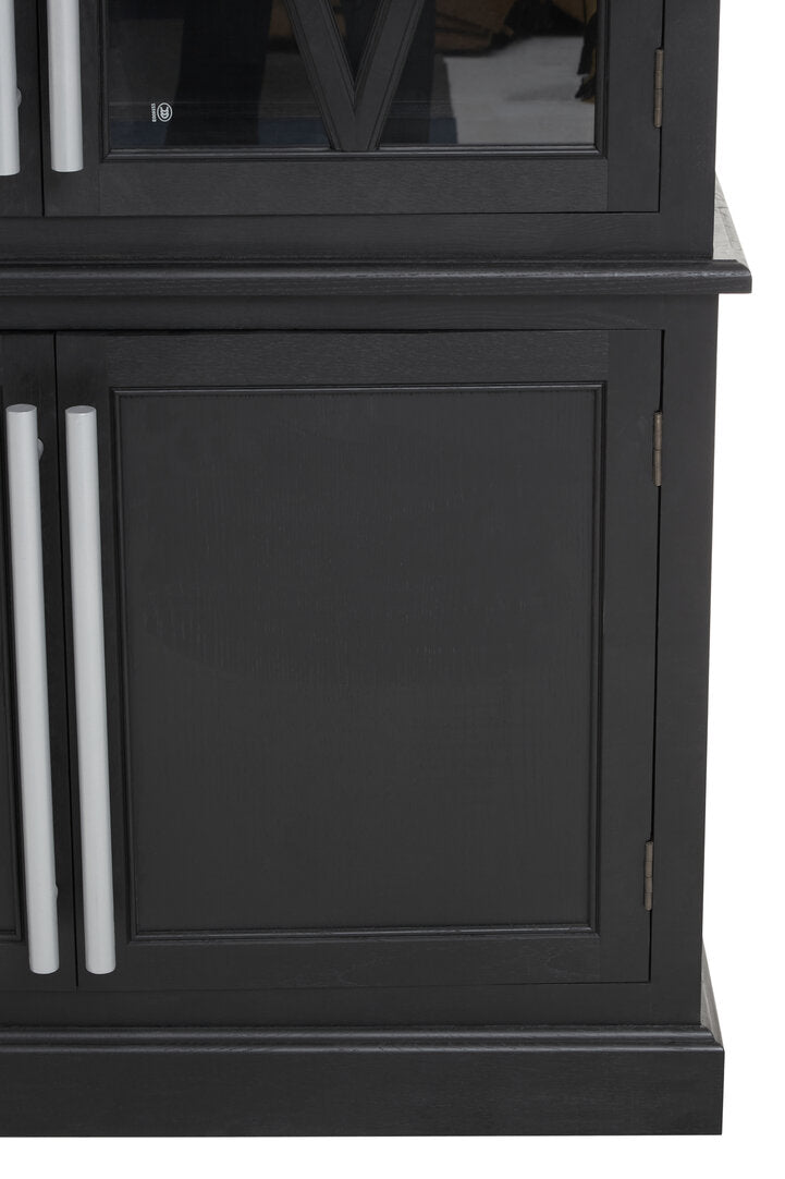 Arden Black Oak Tall Wooden Display Cabinet