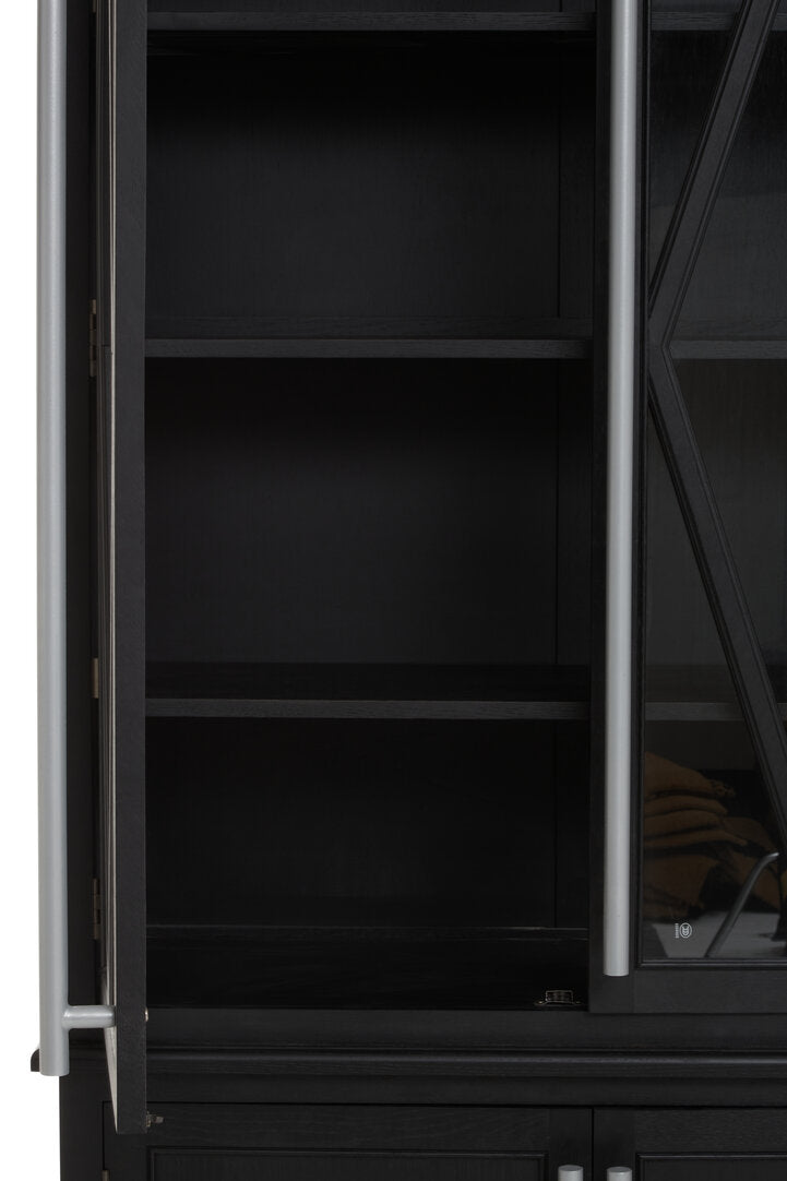 Arden Black Oak Tall Wooden Display Cabinet