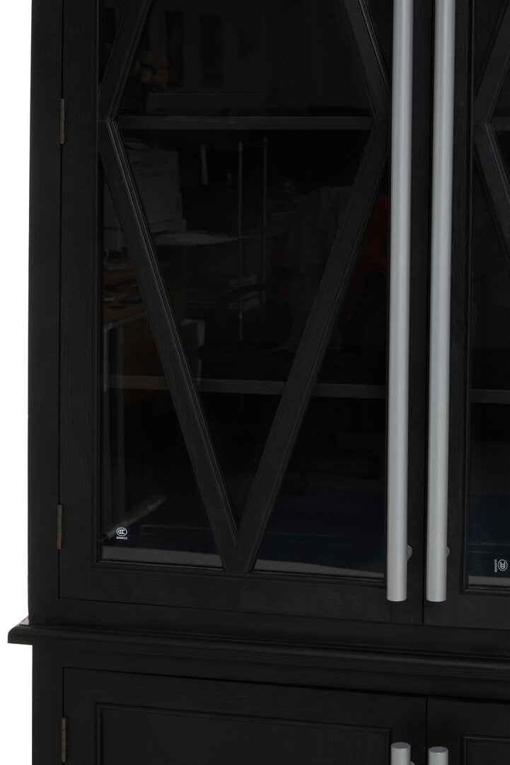 Arden Black Oak Tall Wooden Display Cabinet
