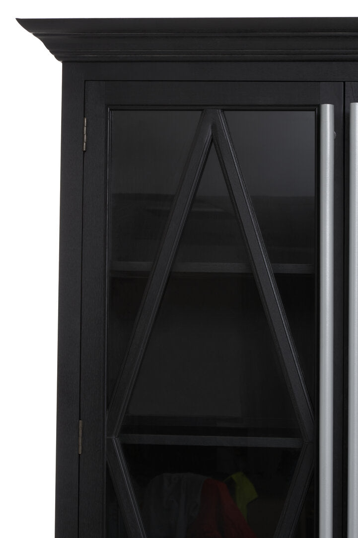 Arden Black Oak Tall Wooden Display Cabinet