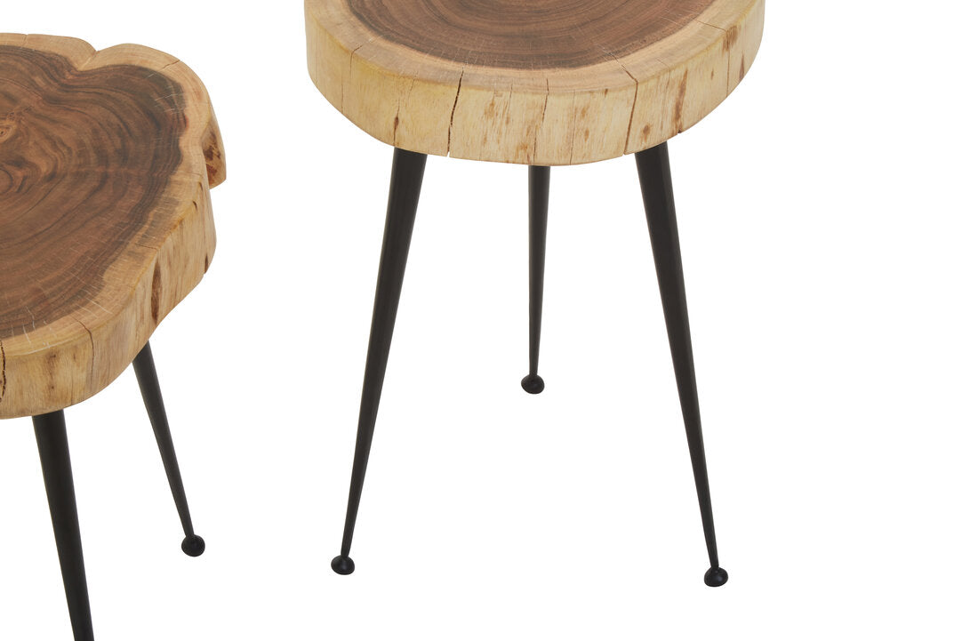 Foundry Set of 2 Acacia Wood Side Tables