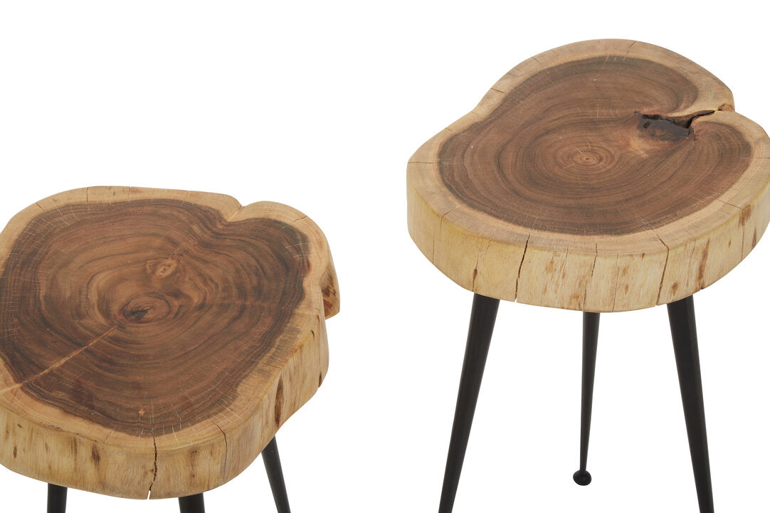 Foundry Set of 2 Acacia Wood Side Tables