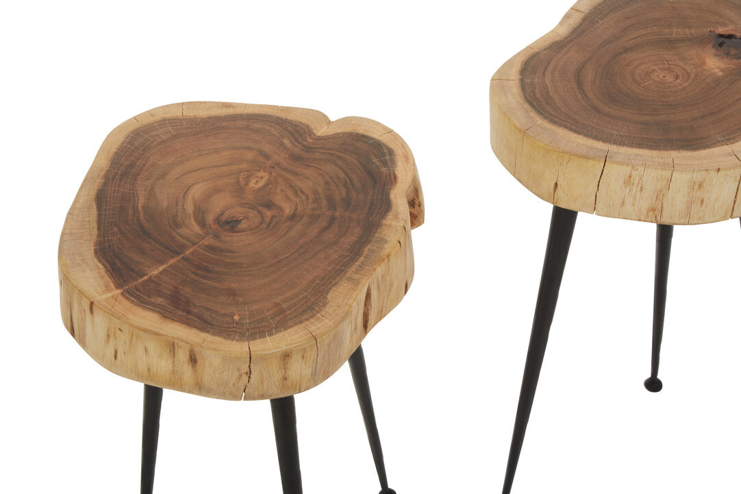 Foundry Set of 2 Acacia Wood Side Tables
