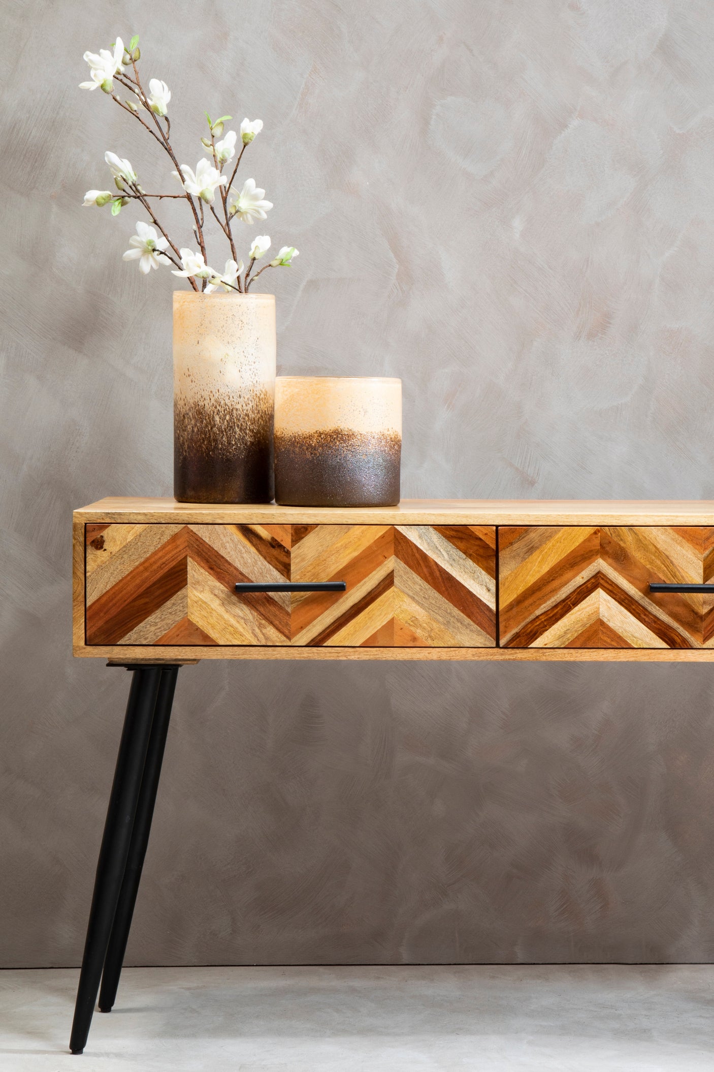 Tessera Two Drawer Mango Wood Console Table
