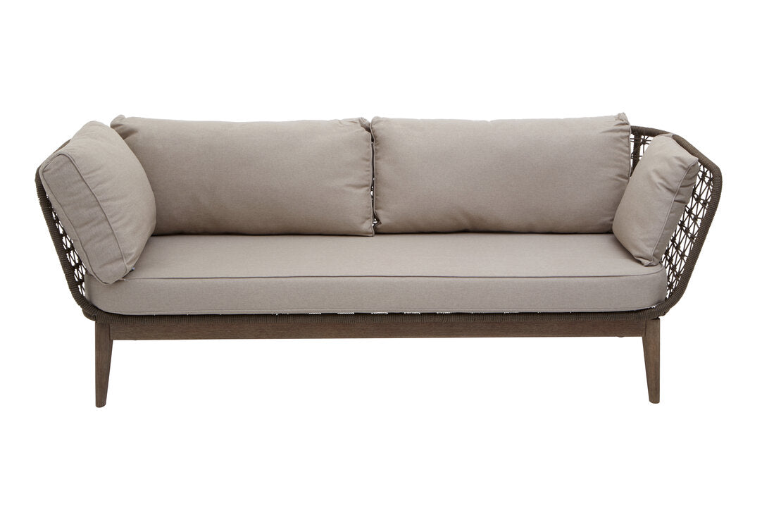 Kora 3 Seater Woven Rope Bronze & Charcoal Sofa