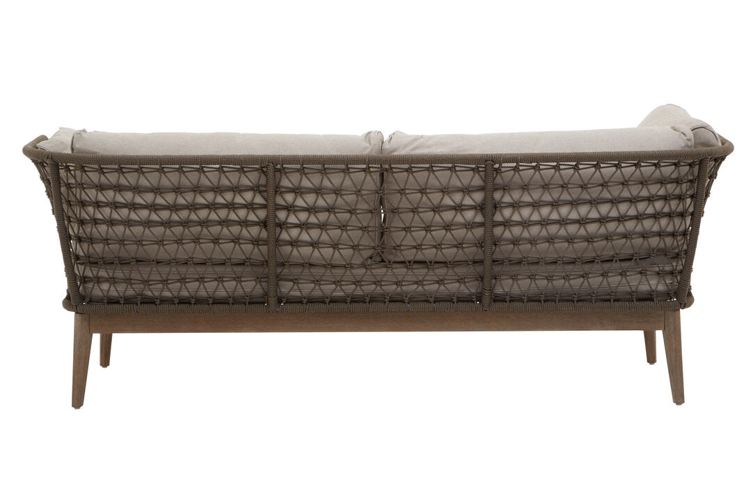 Kora 3 Seater Woven Rope Bronze & Charcoal Sofa