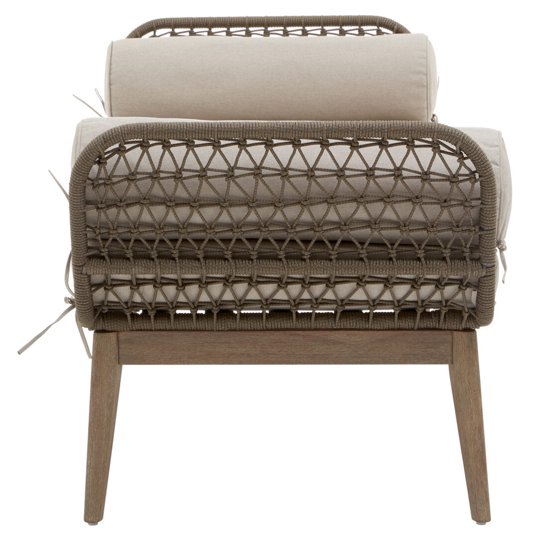 Kora Rope Woven Lounge Bench With Cushions