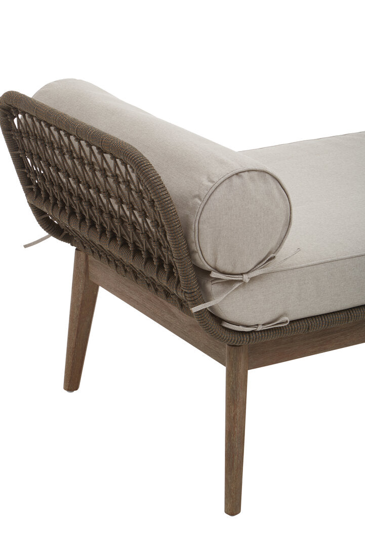 Kora Rope Woven Lounge Bench With Cushions