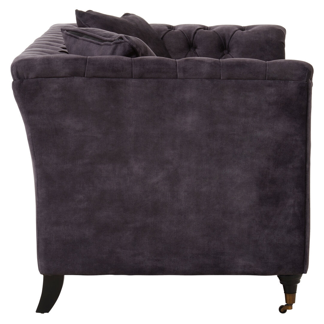 Lucinda Two Seater Grey Velvet Sofa