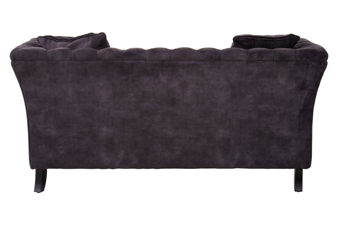 Lucinda Two Seater Grey Velvet Sofa