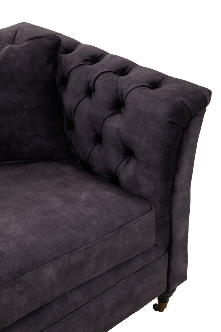 Lucinda Two Seater Grey Velvet Sofa