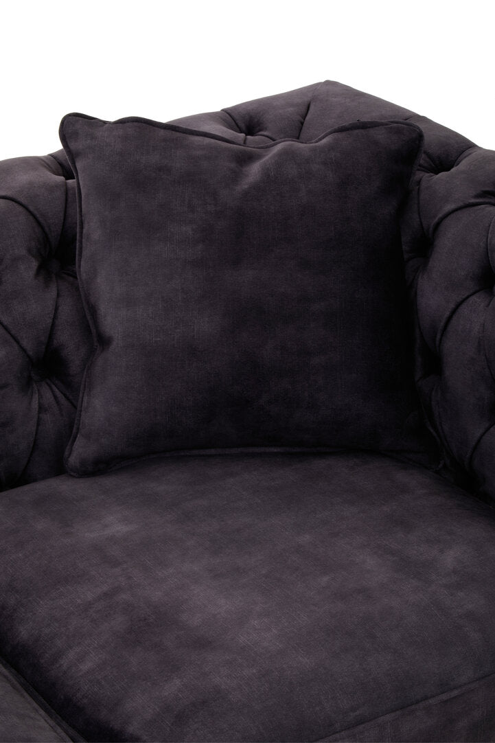Lucinda Two Seater Grey Velvet Sofa