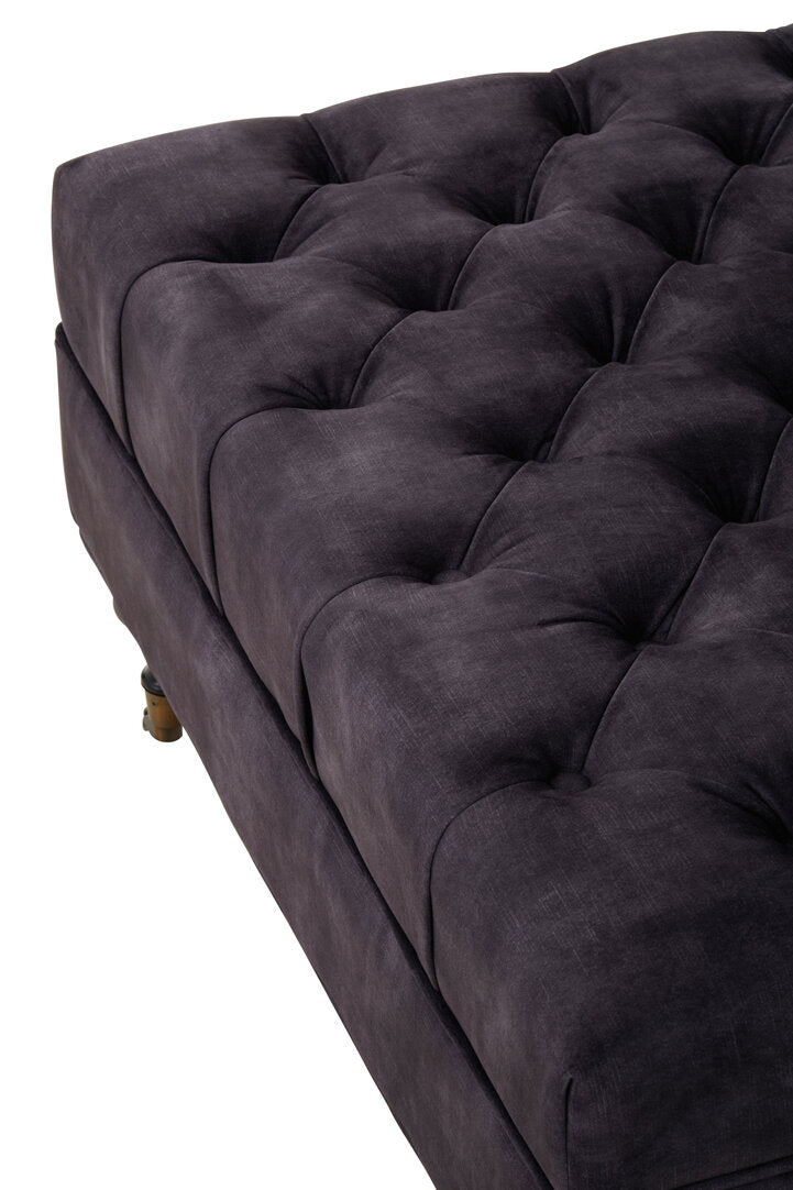 Lucinda Grey Velvet Ottoman