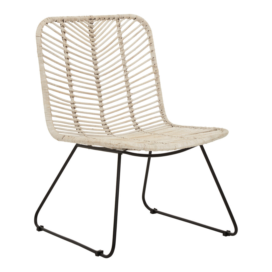 Juno Natural Rattan Black Metal Chair