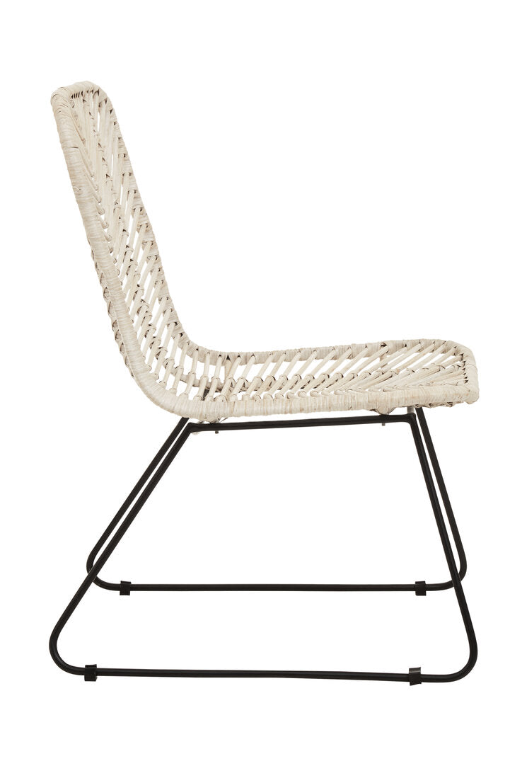 Juno Natural Rattan Black Metal Chair