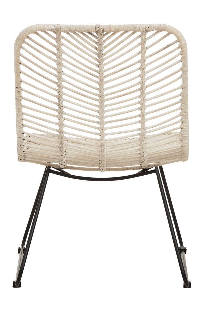 Juno Natural Rattan Black Metal Chair