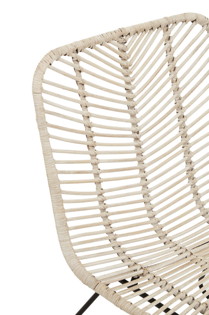 Juno Natural Rattan Black Metal Chair