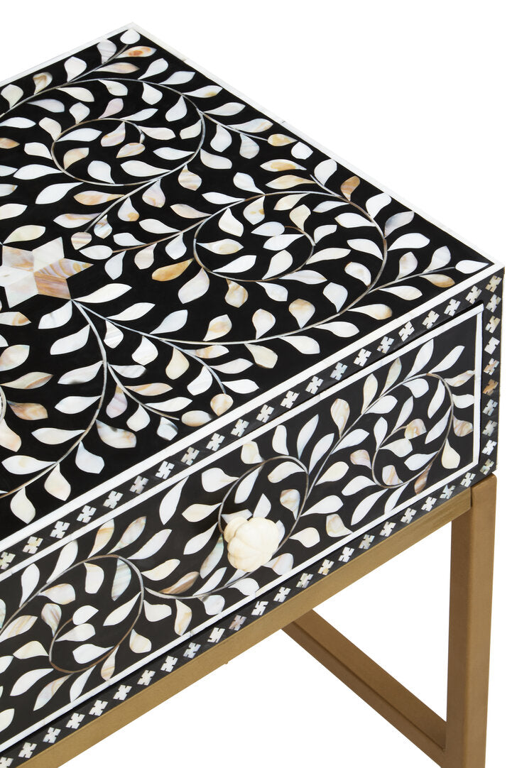 Axis One Drawer Bedside Table with Bone Inlay