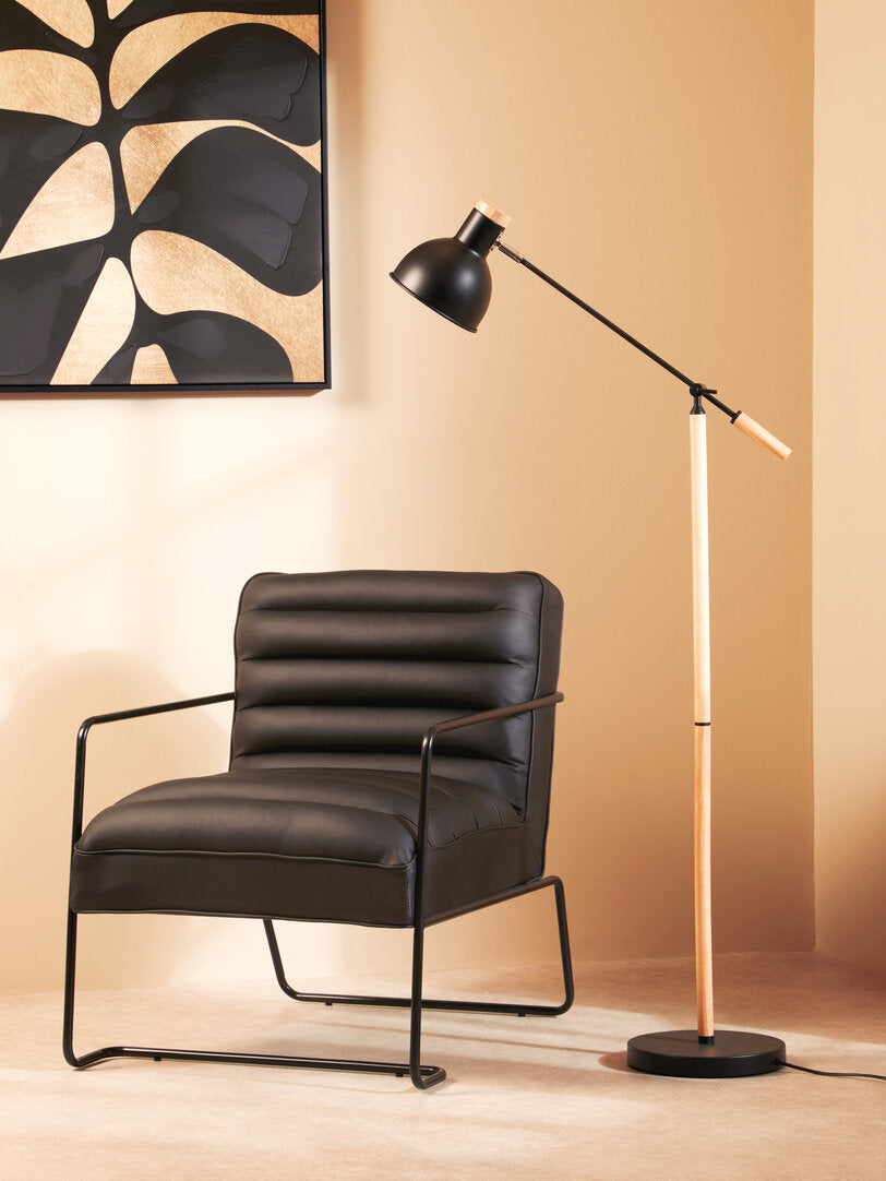 Forma Leather Effect Black Chair