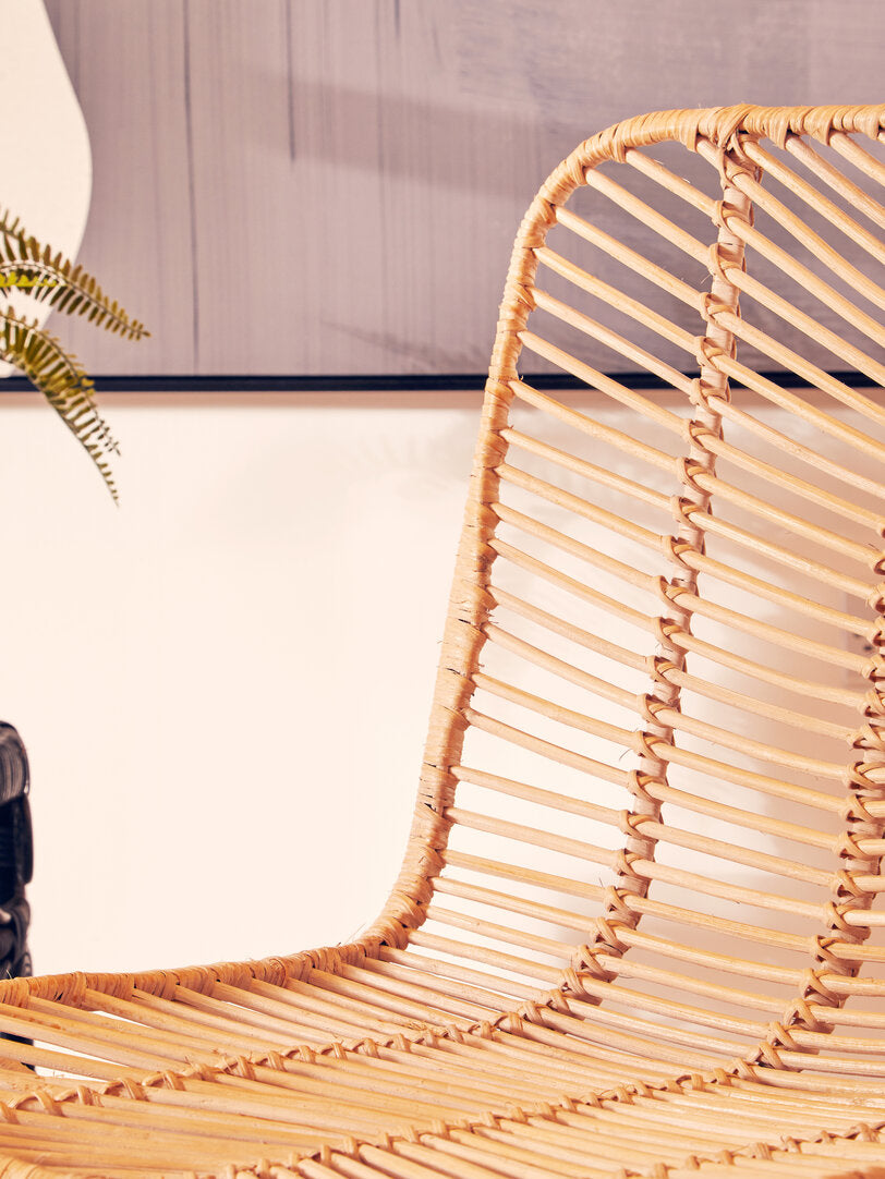 Juno Natural Rattan Black Metal Chair