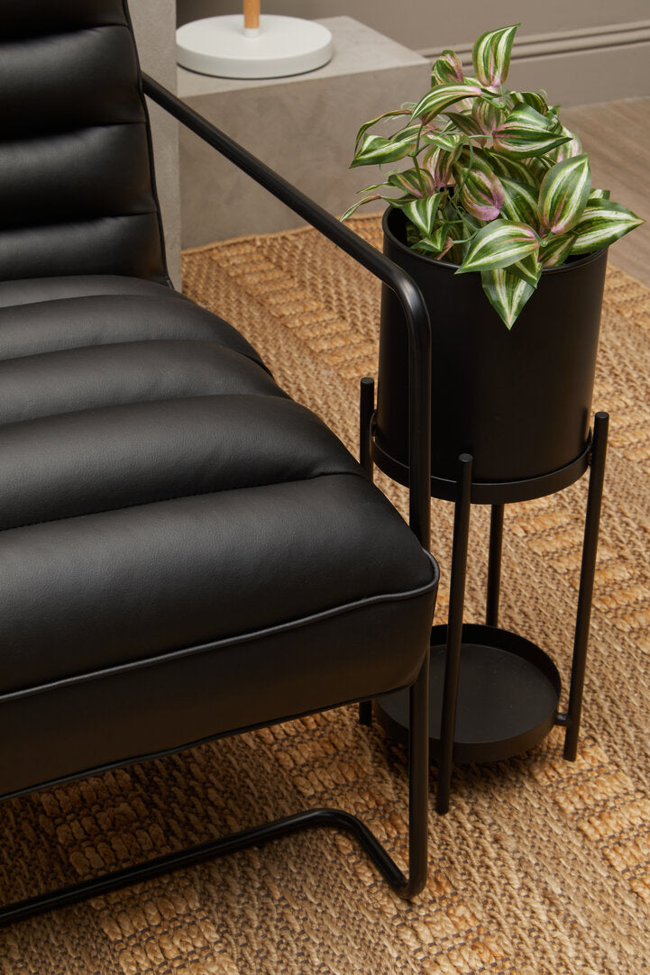 Forma Leather Effect Black Chair