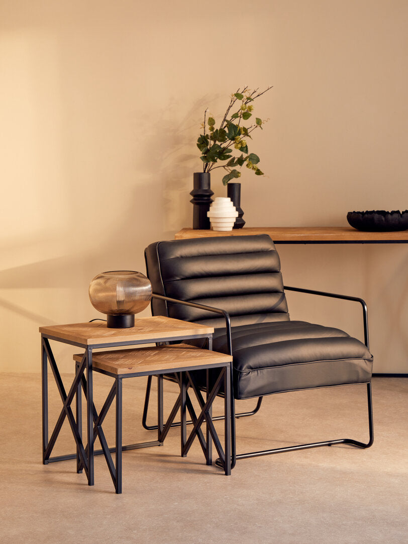 Forma Leather Effect Black Chair