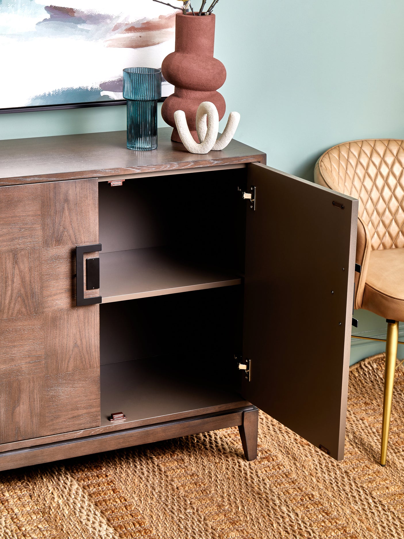 Verona 2 Door Antique Grey Sideboard