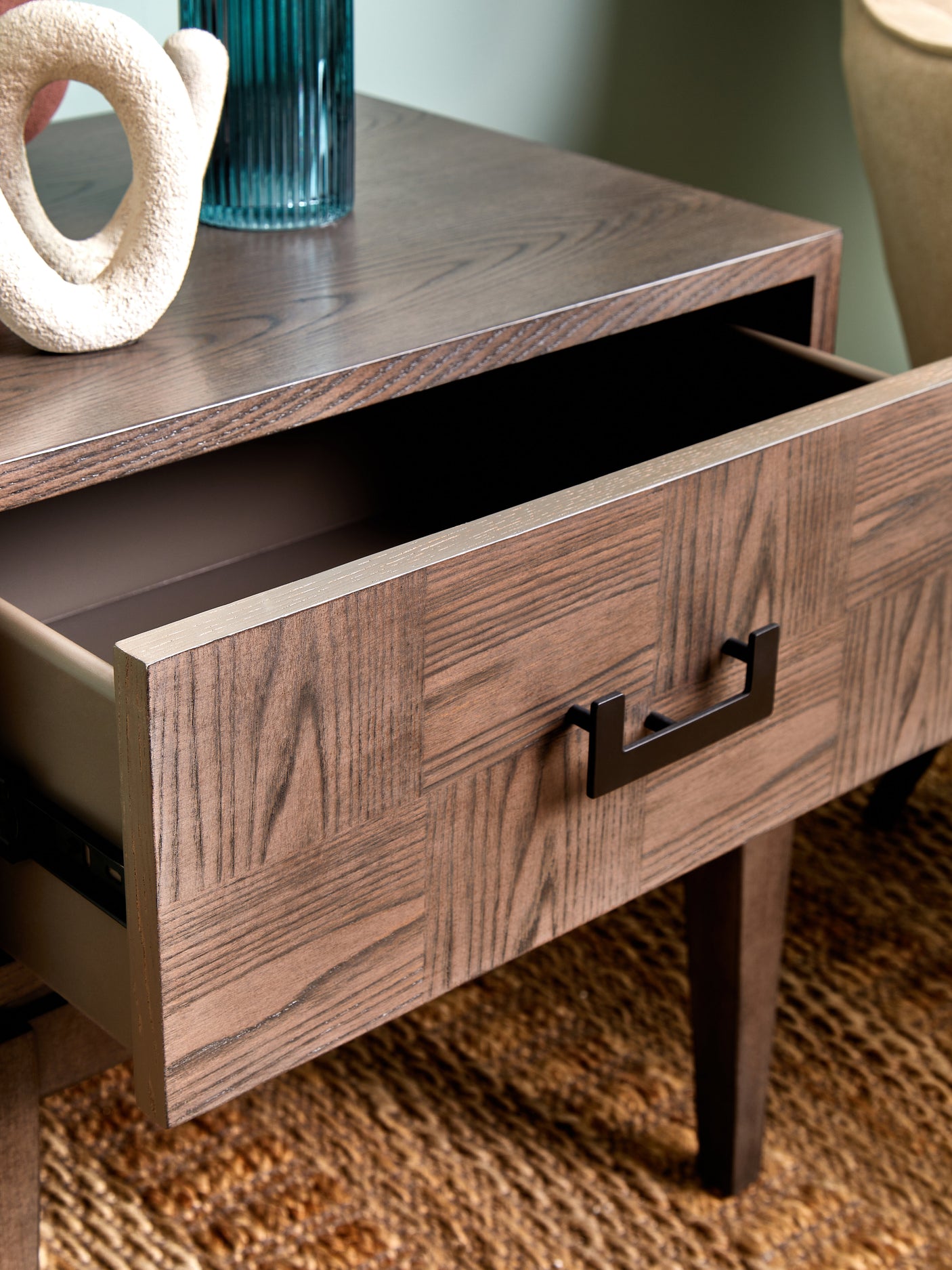 Verona Antique Grey Bedside Table