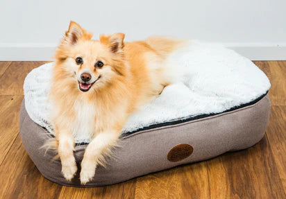 Oval Faux Fur Dog Bed