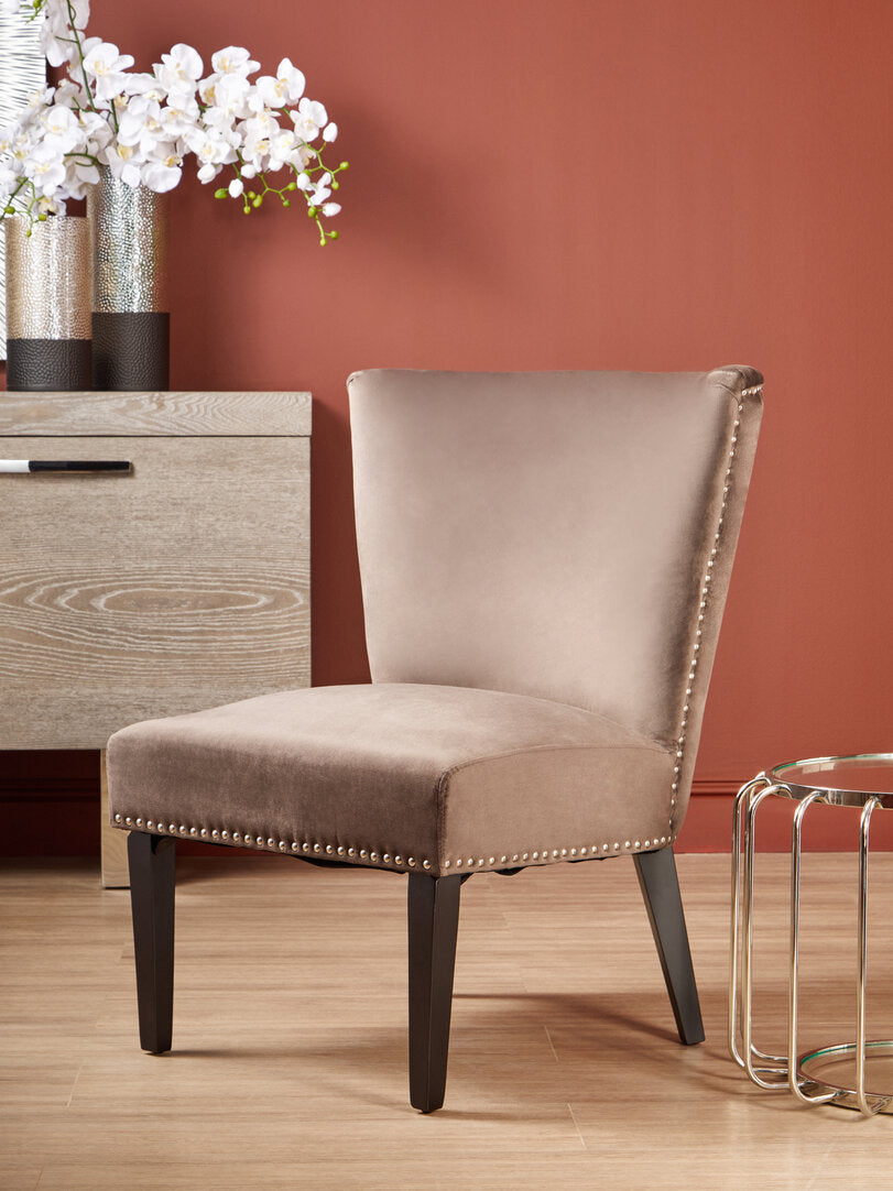 Westbury House Winged Mink Velvet Dining Chair