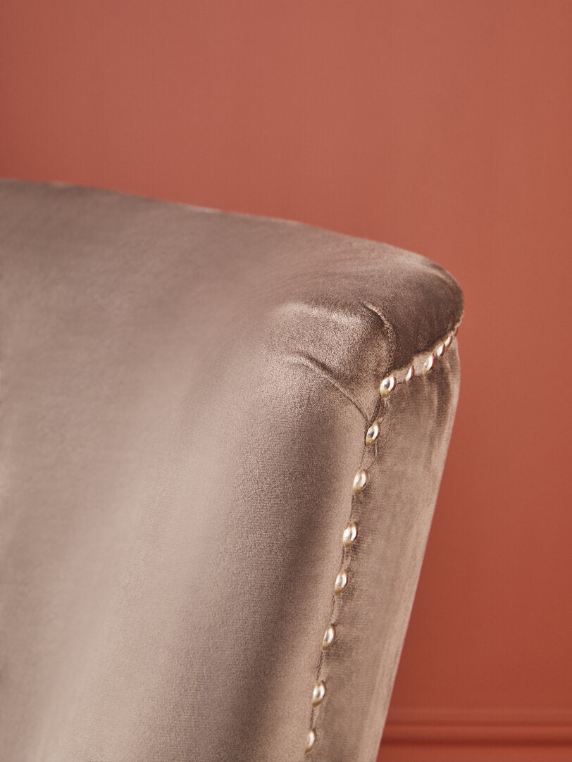 Westbury House Winged Mink Velvet Dining Chair